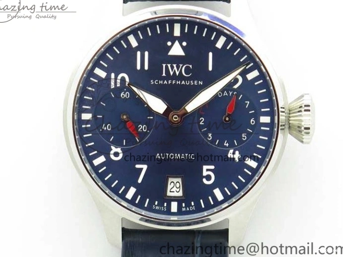 MIROTIME 0124 Supportive Big Pilot IW501008 “Boutique London” SS ZF Best Edition Blue Dial on Blue Leather Strap A 7106